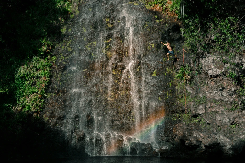 dive into waterfall
